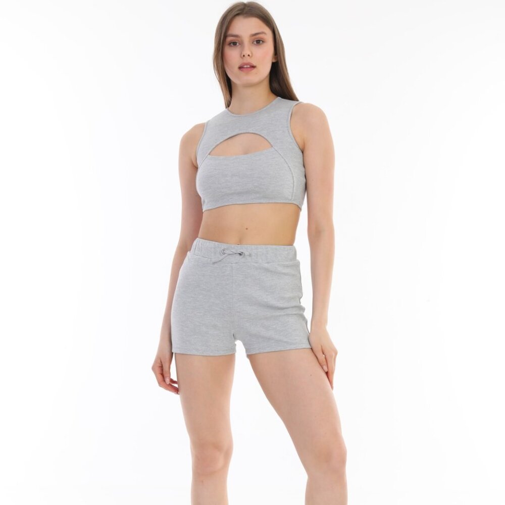CMFSHN | Casual Short/Bra Set | Gray